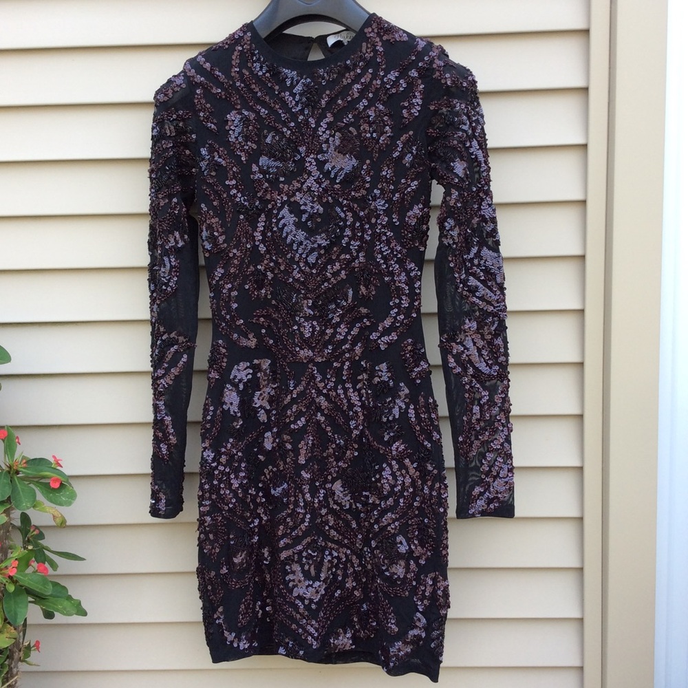 Parker long sleeve sequin mini dress